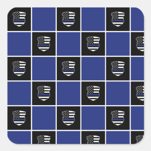 Sticker Carré Officier de police Chic Mince Motif d'insigne de l