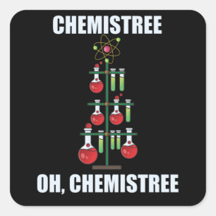 Sticker Carré Oh Chemistree maître en chimie de Noël