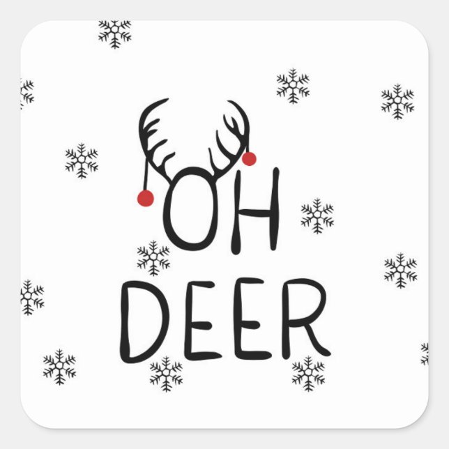 Sticker Carré Oh, Deer! (Devant)