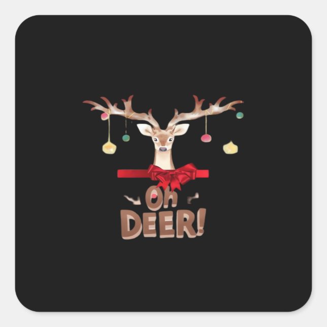 Sticker Carré Oh Deer Classic Vibe  (Devant)