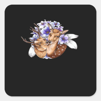 Sticker Carré Oh Deer Clean Minimal Style