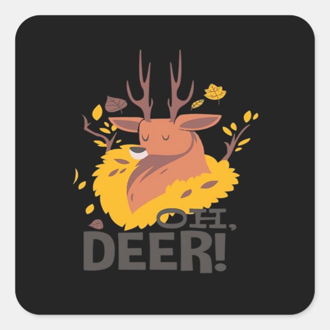 Sticker Carré Oh Deer Creative Design  (Devant)