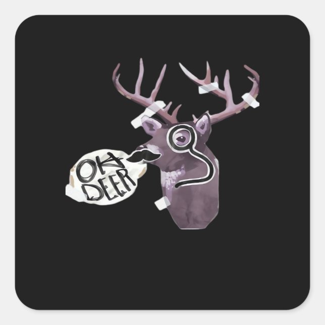 Sticker Carré Oh Deer Creative Signature Design  (Devant)
