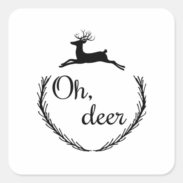 Sticker Carré Oh Deer Funny Style Design  (Devant)