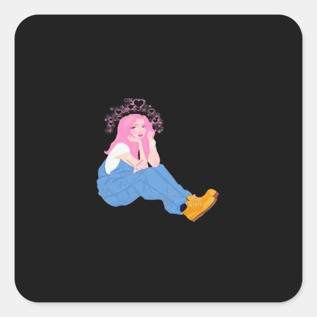 Sticker Carré Oh Deer Graphic Artistic Design (Devant)