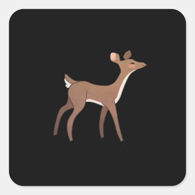 Sticker Carré Oh Deer Me Whimsical Creative Design  (Devant)