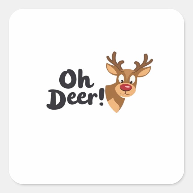 Sticker Carré Oh Deer Modern Aesthetic Style  (Devant)