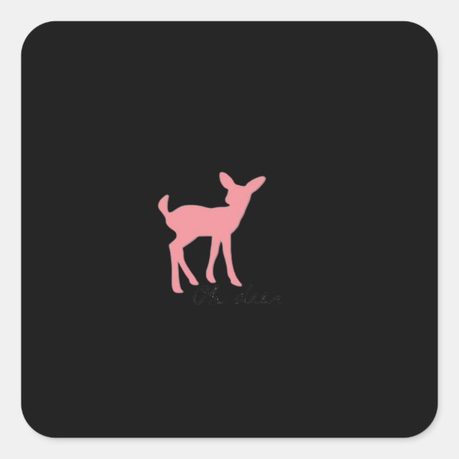 Sticker Carré Oh Deer Retro Classic Style  (Devant)