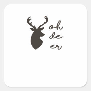 Sticker Carré Oh Deer Style Graphique Moderne