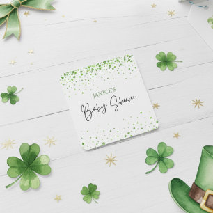 Sticker Carré Oh Fille Fête de la Saint-Patrick Baby Shower Vert