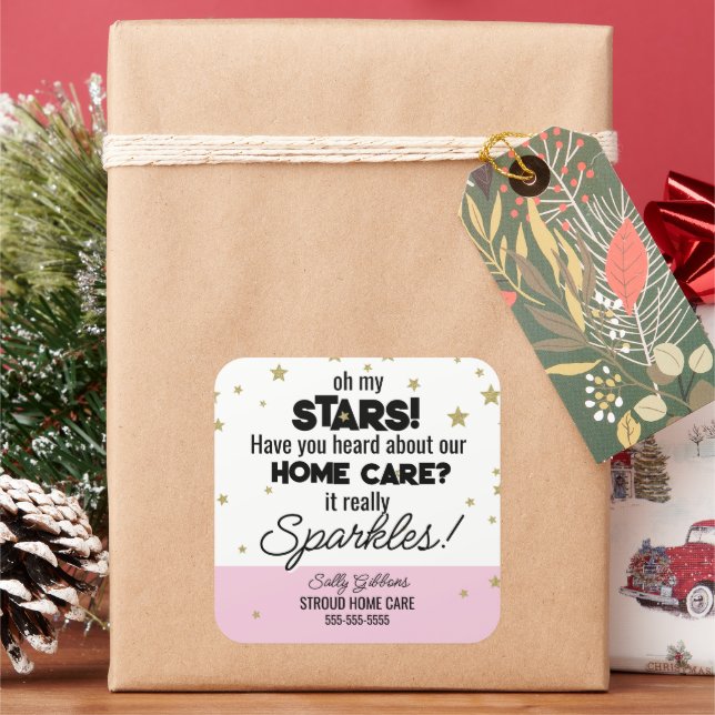 Sticker Carré Oh My Stars - Sparkling Home Care soignant (vacances)