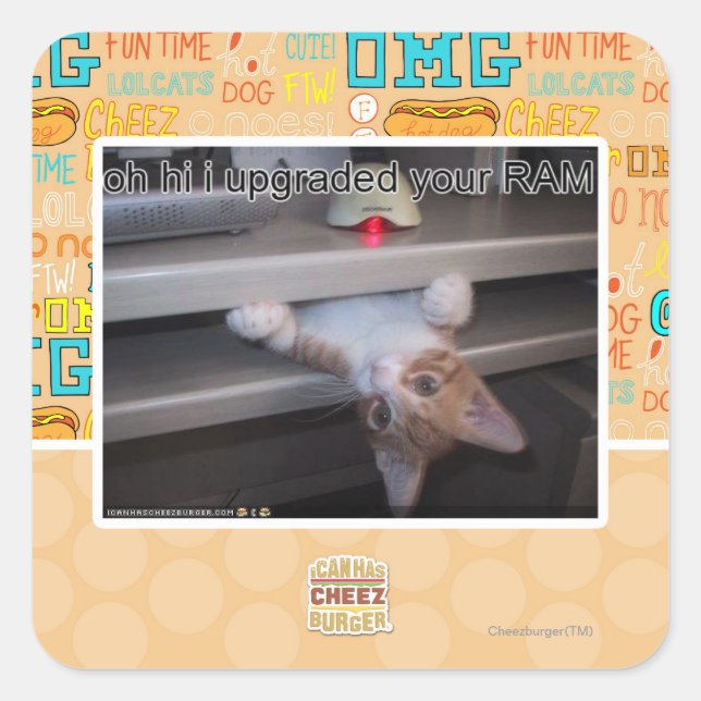 Sticker Carré oh salut j'ai mis à niveau votre RAM (Devant)