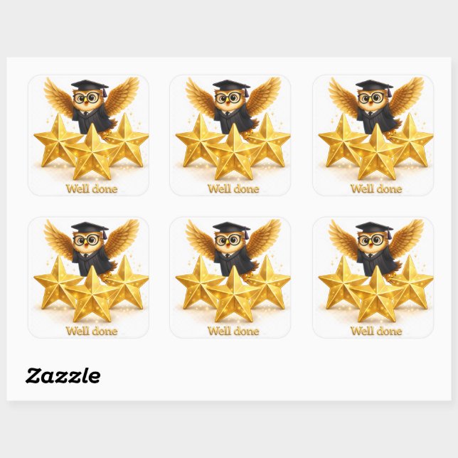 Sticker Carré Oh well done three goal stars achievement square s (Feuille)
