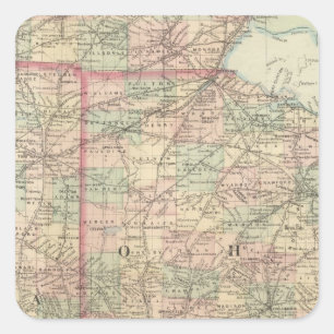 Sticker Carré Ohio et Indiana