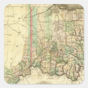 Sticker Carré Ohio et Indiana 2