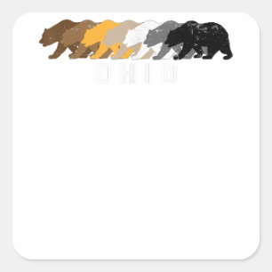 Sticker Carré Ohio Ours Gay déprimé