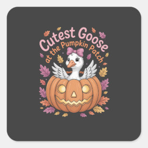 Sticker Carré Oie cutest au Citrouille Patch Thanksgiving