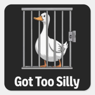 Sticker Carré Oie drôle de pun trop drôle humour amateurs d'anim
