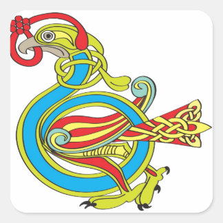 Sticker Carré Oiseau celtique