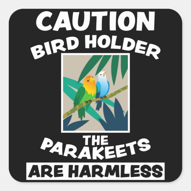 Sticker Carré Oiseau mignonne Animaux exotiques Design Oiseaux A (Devant)