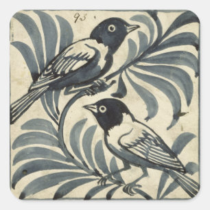 Sticker Carré Oiseaux bleus (la semaine sur le papier)