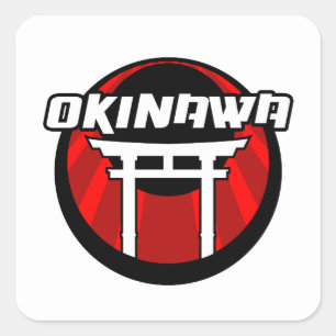 Sticker Carré Okinawa Japon Vacances d'été Voyage Cadeau militai