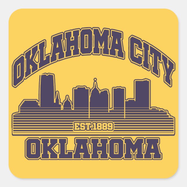 Sticker Carré Oklahoma City, Oklahoma (Devant)