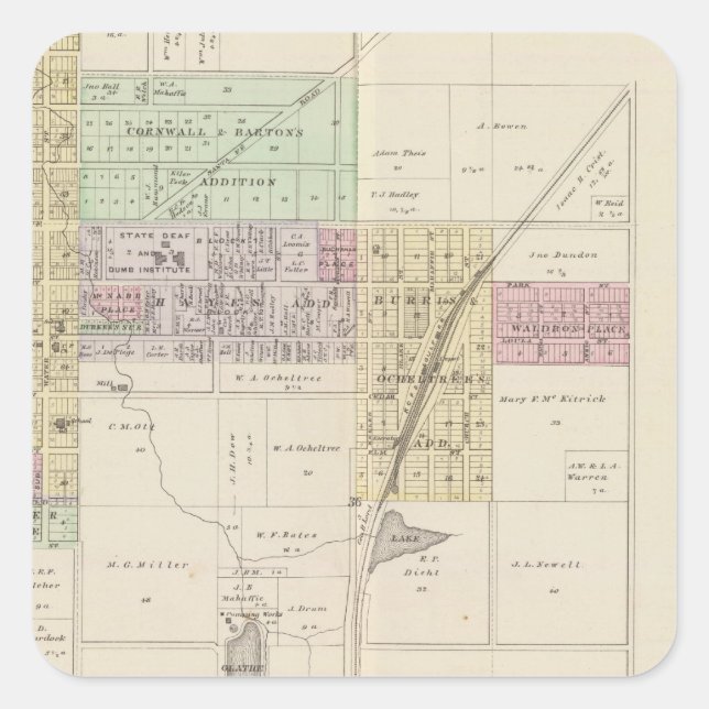 Sticker Carré Olathe, comté de Johnson, Kansas (Devant)