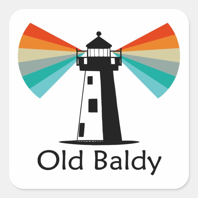Sticker Carré Old Baldy Lighthouse Rainbow (Devant)