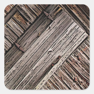 Sticker Carré Old Barn Wood Abstrait