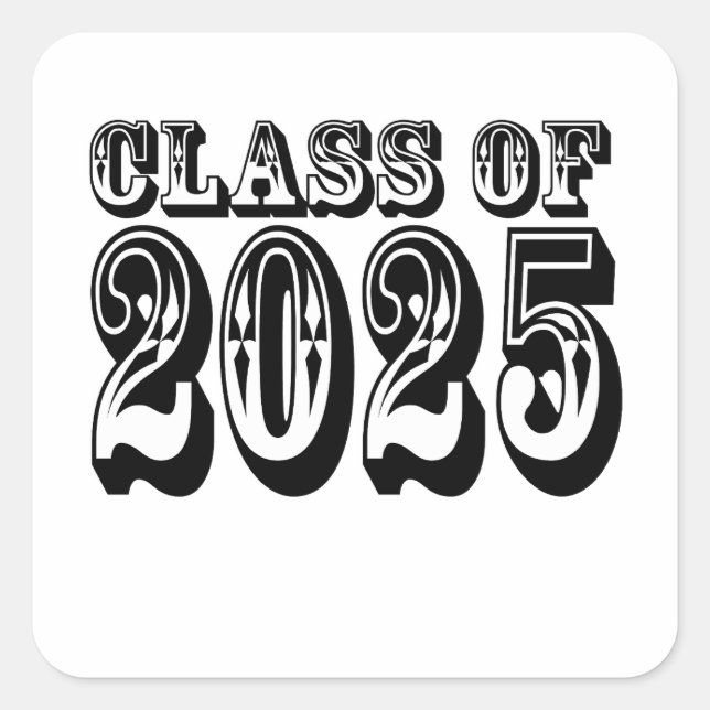 Sticker Carré Old West Class of 2025 Graduation (Devant)