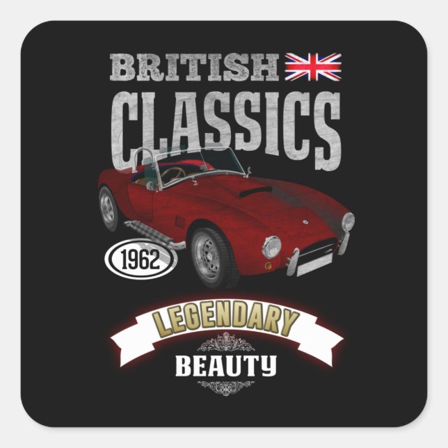 Sticker Carré Oldtimer AC Cobra Beauté britannique (Devant)