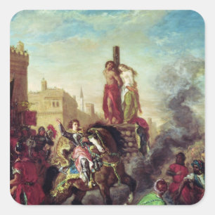 Sticker Carré Olinda et Sophronie sur la Pyre