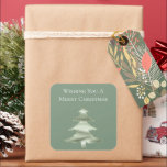 Sticker Carré Olive Pistachio Menthe Green Christmas Tree<br><div class="desc">olivier pistache menthe vert sapin de Noël avec une touche de parties scintillant étincelante</div>