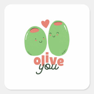 Sticker Carré Olive You