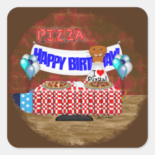 Sticker Carré Oliver The Otter est 6 Years Old ! Joyeux annivers