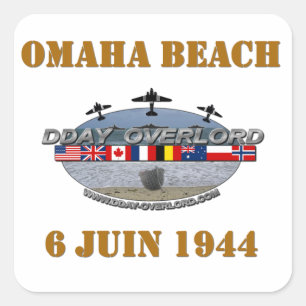 Sticker Carré Omaha Beach 1944