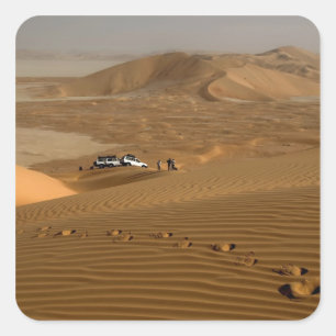 Sticker Carré Oman, désert de Rub Al Khali, roulant sur les dune