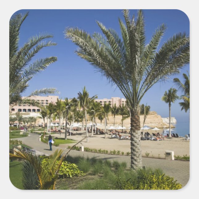 Sticker Carré Oman, Mascate, Al, Jissah. Shangri, La Barr Al, (Devant)