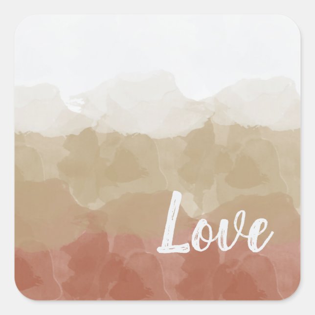 Sticker Carré Ombre Brown et Tan Love Graceful Gradient (Devant)