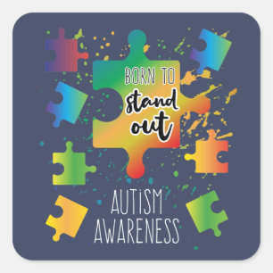 Sticker Carré Ombre Nés pour se démarquer Puzzles de sensibilisa