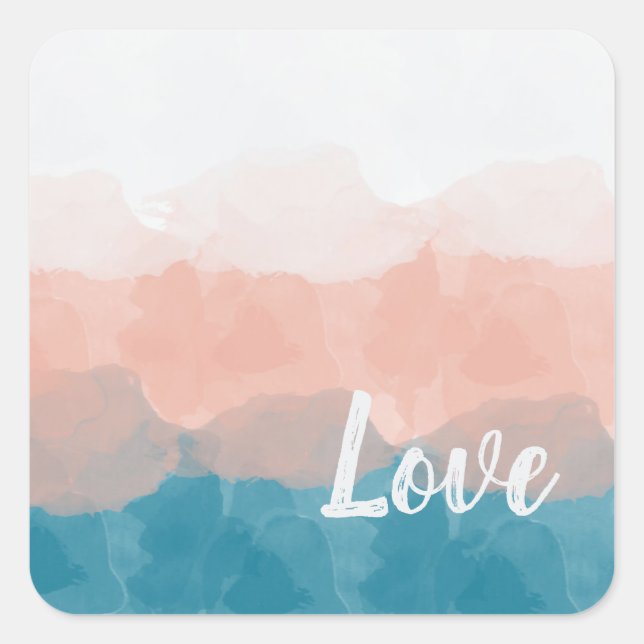 Sticker Carré Ombre rose et bleu amour dégradant (Devant)