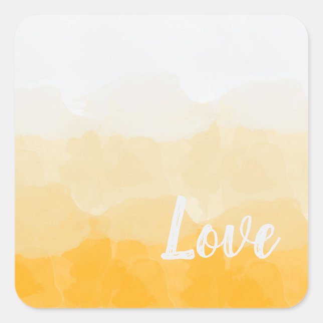 Sticker Carré Ombre safran et soleil jaune amour dégradé (Devant)
