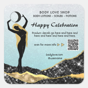 Sticker Carré *~* Ombre Turquoise déesse Intention sort AP24