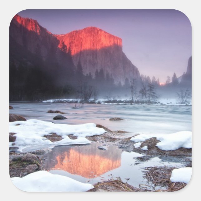 Sticker Carré Oméga rouge (Devant)