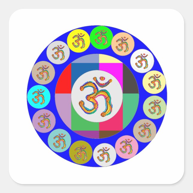 Sticker Carré OmMantra OM MANTRA Coins Design (Devant)
