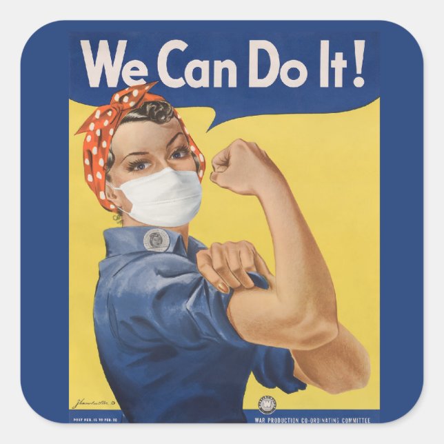 Sticker Carré On est Can Do It ! Rosie the Riveter 2020 (Devant)