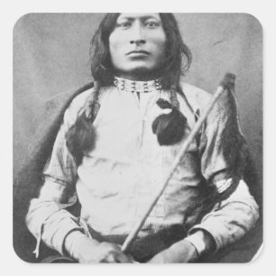 Sticker Carré One Bull Warrior, 1882 (photo b/w)