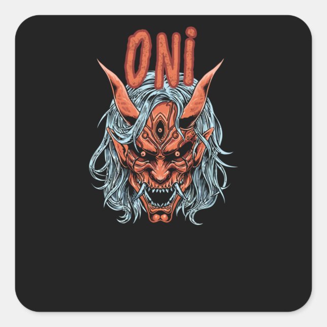 Sticker Carré Oni mask (Devant)