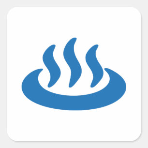 Sticker Carré Onsen ♨ Hot Spring 温 泉 Japonais